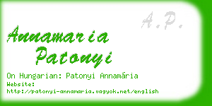 annamaria patonyi business card